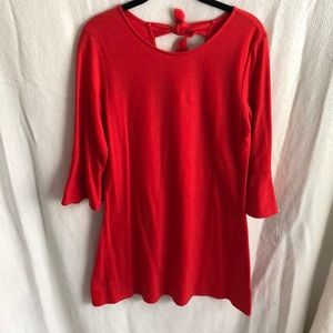 Orange bell sleeve t shirt dress